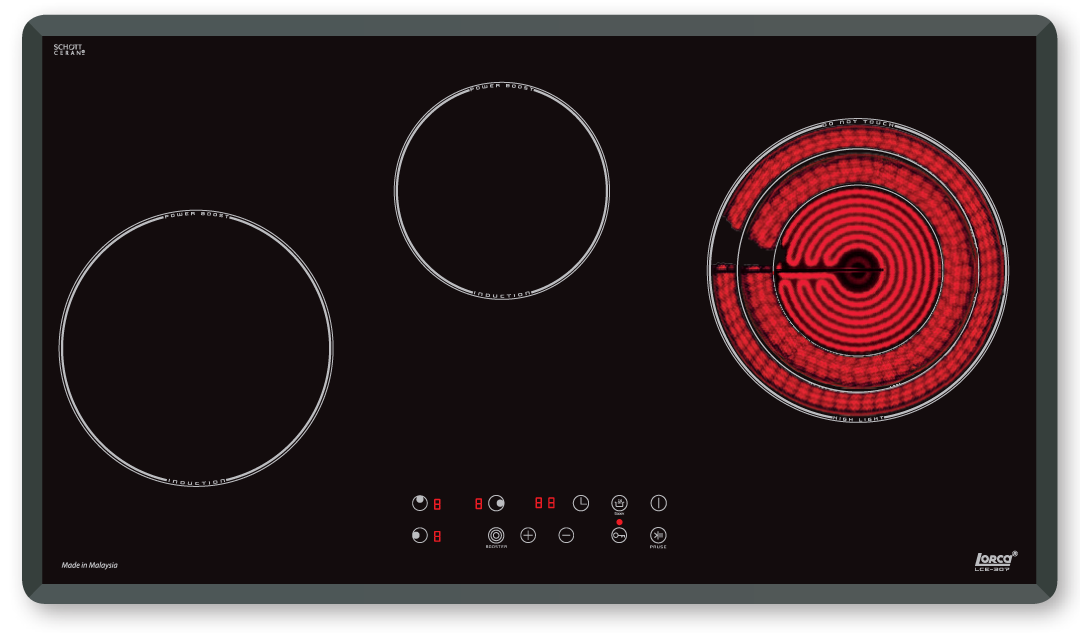 Bếp điện từ ba vùng nấu – LCE 3070